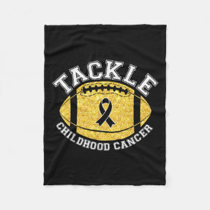 Tackle Childhood Cancer Awareness Football Gold Ri Fleece Blanket