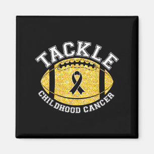 Tackle Childhood Cancer Awareness Football Gold Ri Magnet