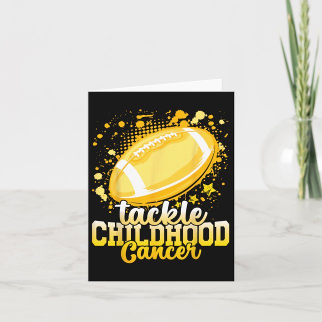 Tackle Childhood Cancer Football Childhood Cancer  Card (Front)