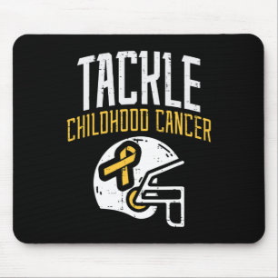 Tackle Childhood Cancer Helmet Ribbon Awareness Su Mouse Mat