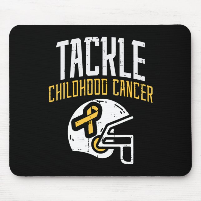 Tackle Childhood Cancer Helmet Ribbon Awareness Su Mouse Mat (Front)