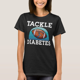 Tackle Diabetes Football T1D Awareness T-Shirt
