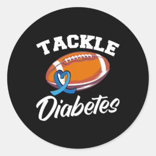 Tackle Diabetes T1D Warrior Diabetes Awareness Classic Round Sticker