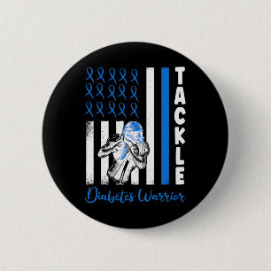 Tackle Flag USA Diabetic Blue Diabetes Type 1 Awar 6 Cm Round Badge