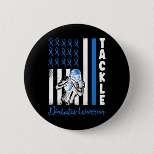 Tackle Flag Usa Diabetic Blue Diabetes Type 1 Awar 6 Cm Round Badge