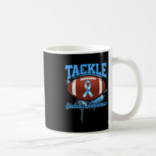 Tackle Football Blue Ribbon Diabetes Awareness Coffee Mug