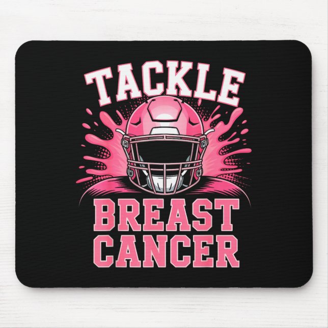 Tackle Football Breast Cancer Awareness Nk Ribbon  Mouse Mat (Front)