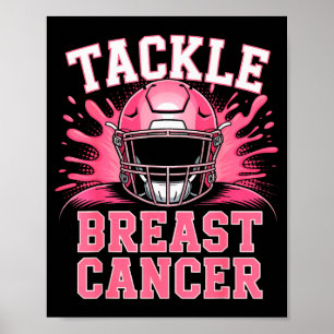 Tackle Football Breast Cancer Awareness Nk Ribbon  Poster