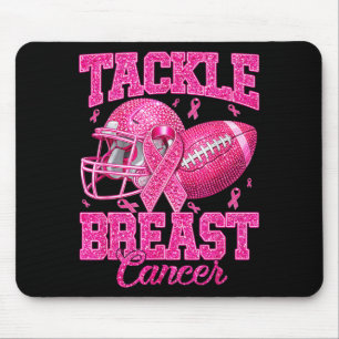 Tackle football breast cancer awareness pink mouse mat