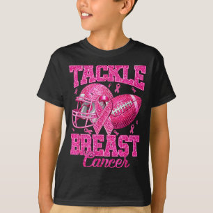 Tackle football breast cancer awareness pink T-Shirt