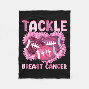 Tackle Football Cancer Pink Ribbon Breast Cancer A Fleece Blanket