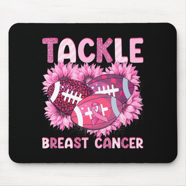 Tackle Football Cancer Pink Ribbon Breast Cancer A Mouse Mat (Front)