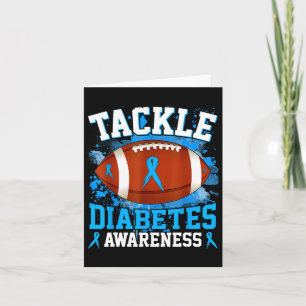 Tackle Football Diabetes Awareness Blue Ribbon Boy Card