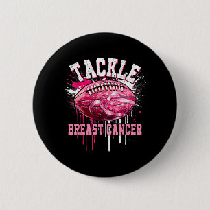 Tackle Football nk Ribbon Breast Cancer Awareness 6 Cm Round Badge