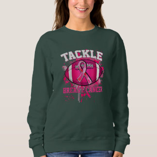 Tackle Football Pink Ribbon Breast Cancer Awarenes Sweatshirt