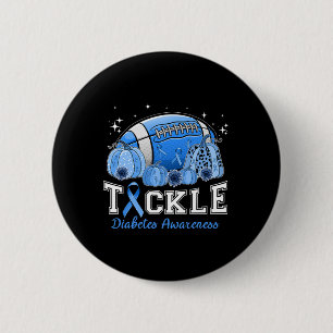 Tackle Footll Diabetes Blue Ribbon Dibetes Awarene 6 Cm Round Badge