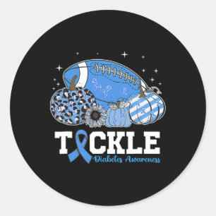Tackle Footll Diabetic Blue Diabetes Type 1 Awaren Classic Round Sticker