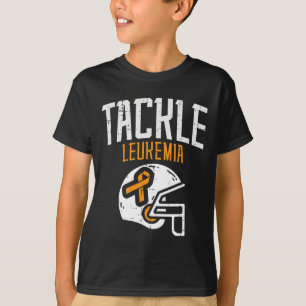 Tackle Leukaemia Helmet Orange Ribbon Blood Cancer T-Shirt