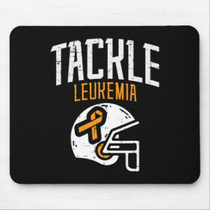 Tackle Leukemia Helmet Orange Ribbon Blood Cancer  Mouse Mat