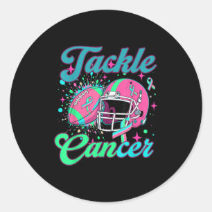 Tackle Metastatic Breast Cancer American Football Classic Round Sticker