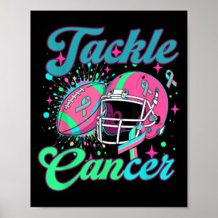Tackle Metastatic Breast Cancer American Football Poster