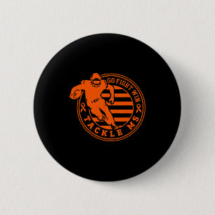 Tackle Multiple Sclerosis Awareness Football Orang 6 Cm Round Badge