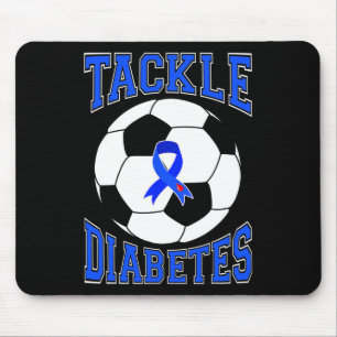 Tackle Soccer Blue Ribbon Tackle Diabetes Awarenes Mouse Mat