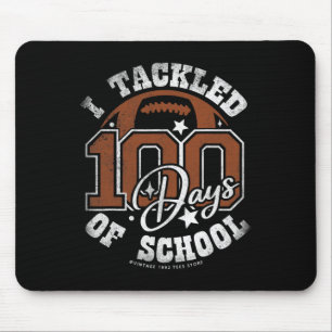 Tackled 100 Days Of School Football 100th Day Boys Mouse Mat