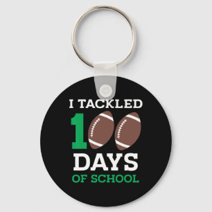 Tackled 100 Days School 100th Day Football Student Key Ring