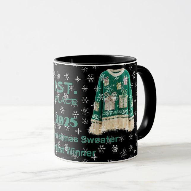 Tacky Christmas Sweater Contest Winner Mug (Front Right)