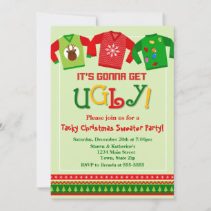 Tacky Christmas Sweater Party Invitation