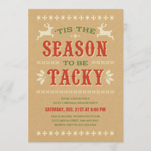 Tacky Christmas Sweater Party Invitations