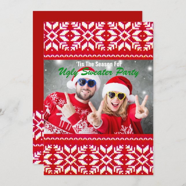 Tacky Christmas Ugly Sweater Party Invitation (Front/Back)