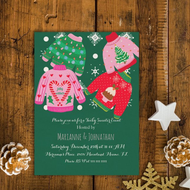 Tacky Sweater Christmas Corporate Office Event B Invitation (Creator Uploaded)