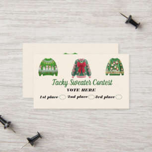 Tacky Sweater Contest Voting Cards