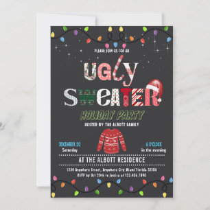 Tacky Ugly Christmas Holiday Sweater Party Invitation