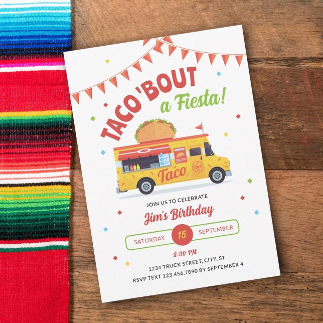 Taco About a Fiesta Birthday Party Invitation (Creator Uploaded)