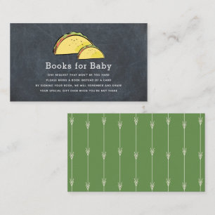 Taco Baby Shower Black Chalkboard Book Request Enclosure Card