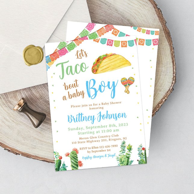 Taco Baby Shower Invitation Boy Fiesta Mexican (Creator Uploaded)