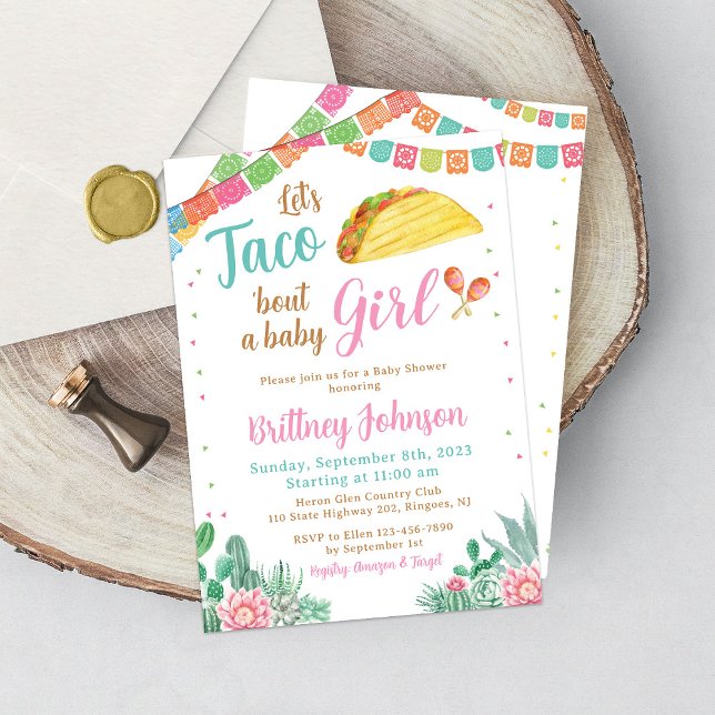 Taco Baby Shower Invitation Girl Fiesta Mexican (Creator Uploaded)