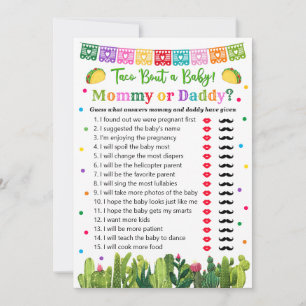 Taco Baby Shower Mummy or Daddy Advice Card