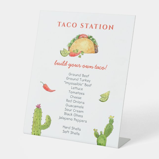 Taco bar Food station Sign (Front)
