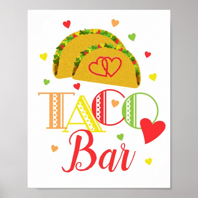 Taco Bar Mexican Fiesta Engagement Shower Party Poster (Front)