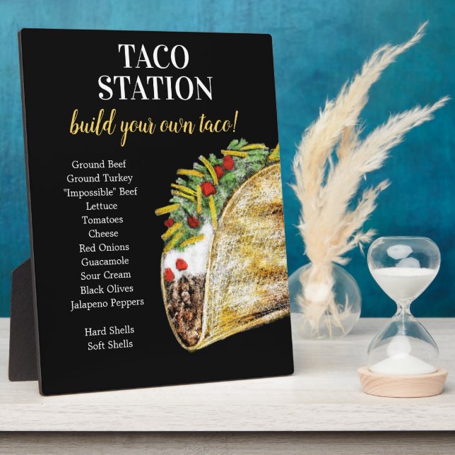 Taco Bar Sign for Food Station Plaque (Side)