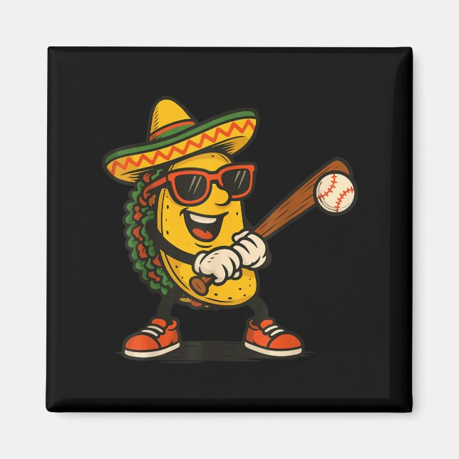 Taco baseball cinco de mayo  magnet (Front)