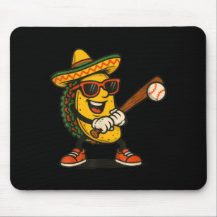 Taco baseball cinco de mayo mouse mat