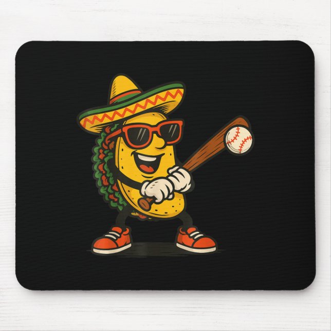Taco baseball cinco de mayo  mouse mat (Front)