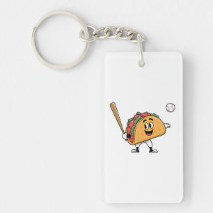 Taco Baseball Fun Key Ring