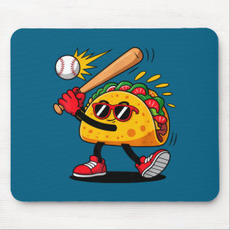 Taco baseball mexican cinco de mayo men kids mouse mat