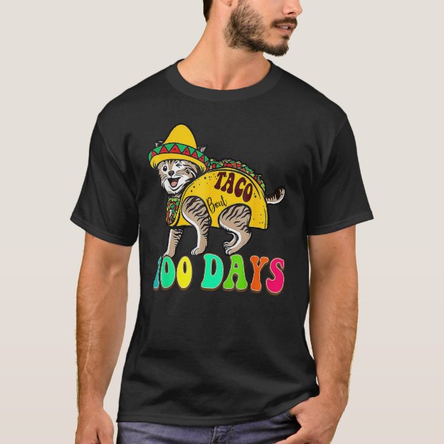 Taco Bout 100 Days Cute Teacher Student 100th Day  T-Shirt (Front)